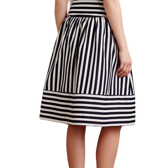 Anthropologie Maeve High Seas Skirt Black & White Stripped Size Small - Picture 3 of 7